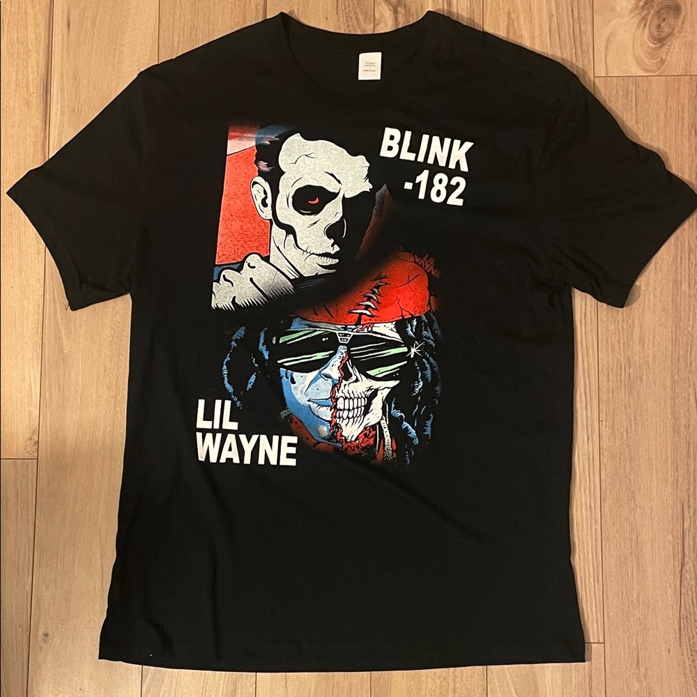 Blink-182 and Lil Wayne Black Graphic T-Shirt